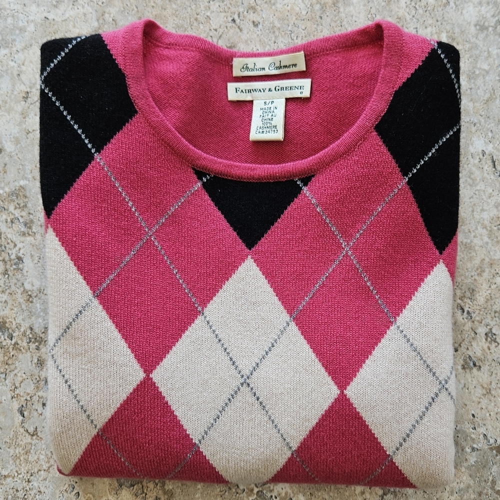 Fairway & Green Cashmere Argyle Sweater - Picture 5 of 11
